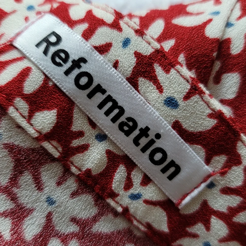 Reformation Red Floral Mini Skirt